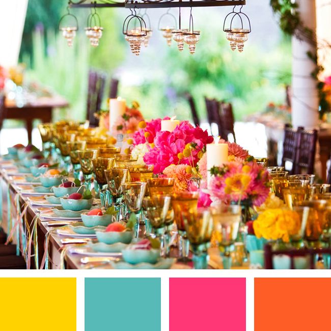 Cores diferentes para a decoração do casamento